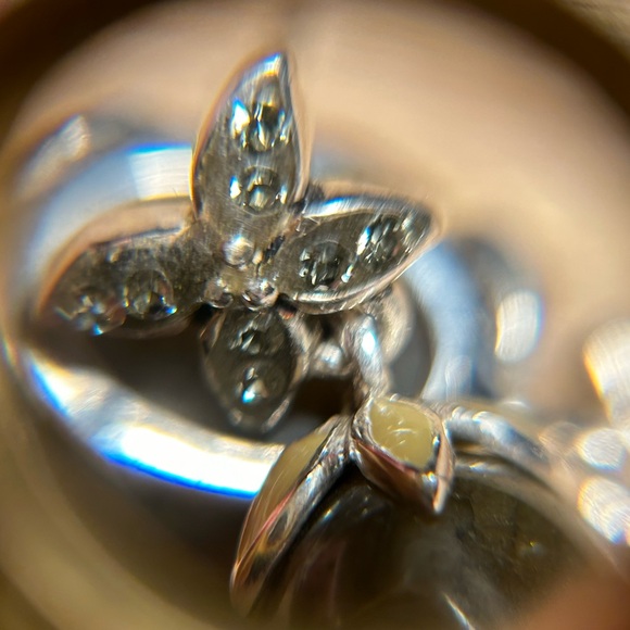 David Sigal Green Labradorite Flower Enamel 925 Sterling Silver Drop Earrings - Picture 12 of 15